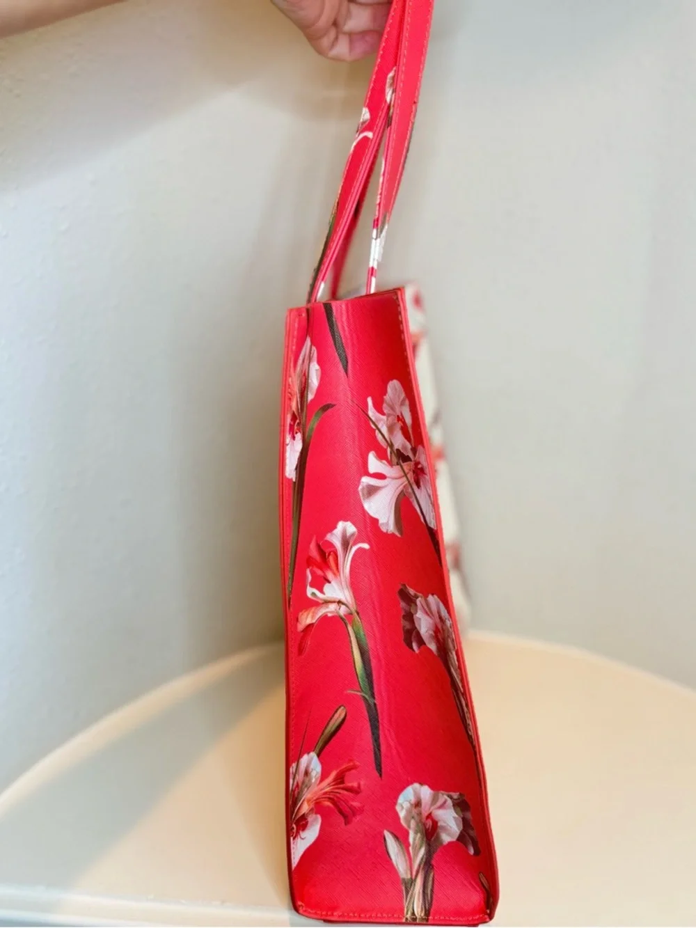 Ted Baker The Icon White Coral Iris Floral Print Large Tote Bag NWT